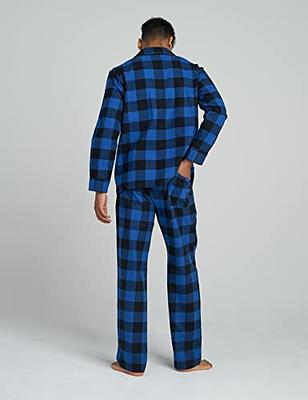 WDIRARA Men's Satin Sleepwear Plaid Button Long Sleeve Shirt and Pants Pajama Set