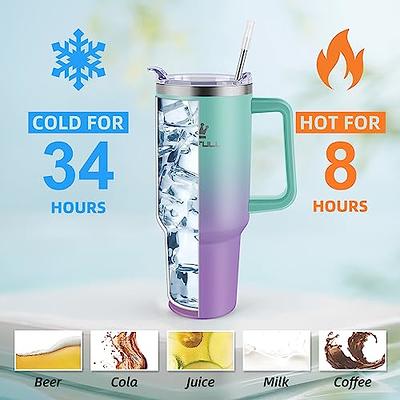 Meoky 32 oz Tumbler with Handle, Insulated Tumbler with Lid and Straw,  Stainless Steel Travel Mug, Keeps Cold for 24 Hours, 100% Leak Proof, Fits  in