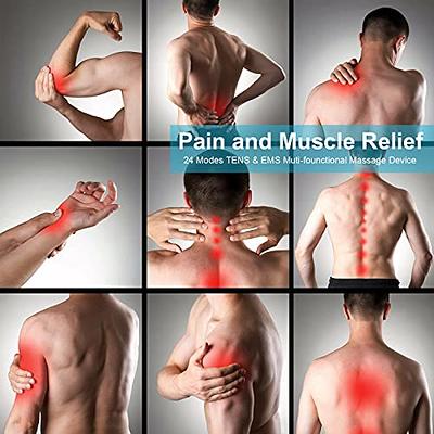 24 Modes Dual Channel TENS EMS Unit Muscle Stimulator for Pain Relief  Therapy, 12 Pcs Electrode Pads 