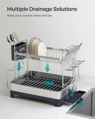 Kitchen Expandable Dish Drying Rack Extendable Drain Basket Dish