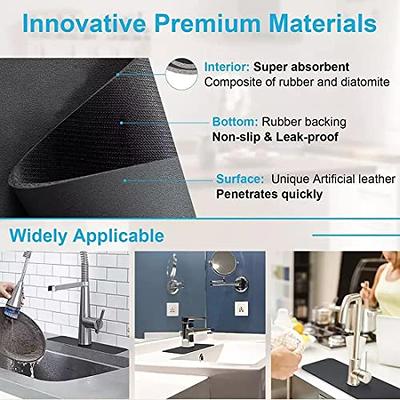 Splash Guard for Sink Faucet-Super Absorbent Fast Drying Mat Sink Gadgets-Splash  Guard Behind Faucet Drip Catcher for Kitchen, Bathroom,Sink Mat, Dish  Drying Mat, Sponge Holder Dark Grey 