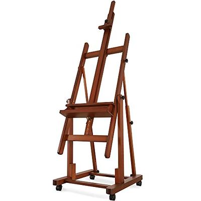 VISWIN Extra-Large Studio Easel, Hold Canvas to 71, Tilts Flat, Adjustable Movable Solid Beech Wood Heavy Duty Easel Stand, Art Easel for Painting