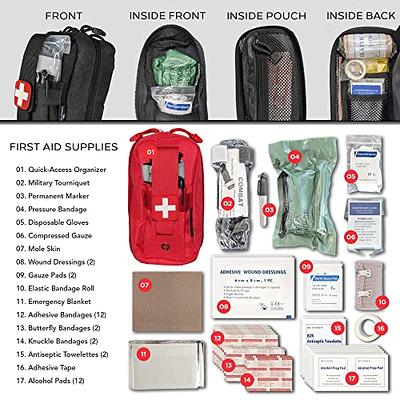 General Medi First Aid Kit - Small Compact First Aid Kit Bag(175 Piece) -  Reflective Bag Design- Includes 2 x Eyewash, Instant Cold Pack, Emergency