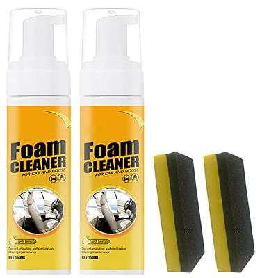  Foam Cleaner For Car, 2 Pack Magic Multi Purpose Foam Cleaner  for Car and House, Lemon Flavor Car Interior Cleaner, All Purpose Cleaner  Remove Stain from Leather, Carpet, Upholstery, Fabric 