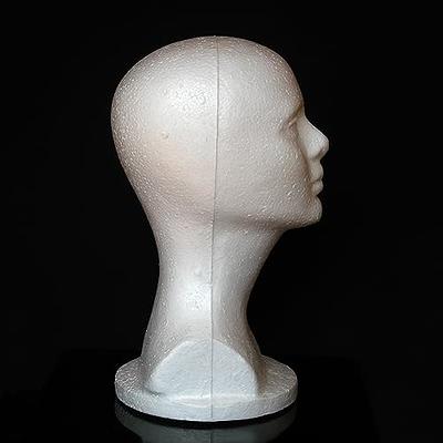 Wig Head Styrofoam Model Manikin Tall Female Wig Display Stand for Travel