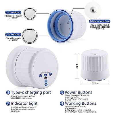 Electric Mason Jar Vacuum Sealer for Wide & Regular-Mouth Jar and Accessory  Hose Compatible with FoodSaver Vacuum Sealer and Vacuum Container, Wine