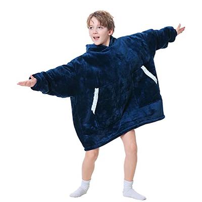 Kids Oversized Teddy Fleece Hoodie Blanket Ultra Plush 