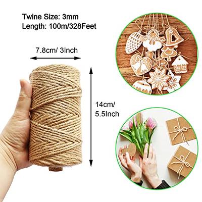 5mm Jute, Large Roll of Natural Jute Rope 328 Feet, Heavy Duty and Thick  Rope
