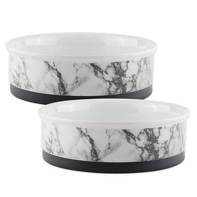 Frisco Marble Elevated Stainless Steel Double Diner Dog & Cat Bowls