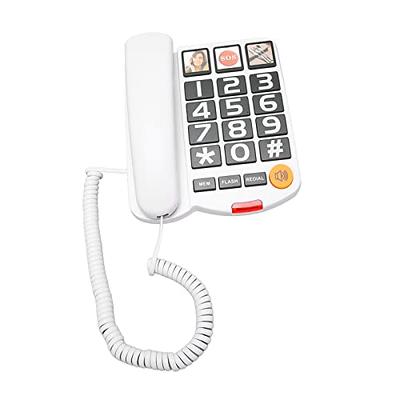  Landline Telephone, Hands Free Big Button Telephone Easy to  Read SOS Number One Touch Dialing LD 269SP Caller ID with Loud Speaker for  Seniors (White) : Office Products