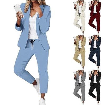 PLENTOP Romper For Women Long Pants Womens Suits 2 Piece Pants Suit for  Women Solid Womens Blazer Suit Set for Business Work Office Lady Pants  Outfit Suits Jumpsuits Romper Culotte Style 