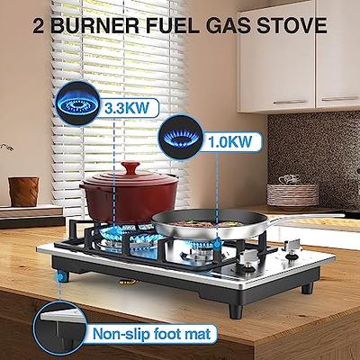Tempered Glass Gas Countertop Stove, Drop-in Gas Cooktop 1 Burner, Gas  Stove Top for Home Kitchen Apartments Outdoor, Easy to Clean