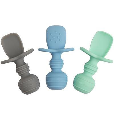 6 Pack Silicone Baby Spoons and Fork Feeding Set- Anti-Choke First Self