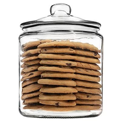 Airtight Glass Cookie and Candy Jars With Lids, Glass Jars For Food  Storage, Set Of 2 (0.5 Gallon)