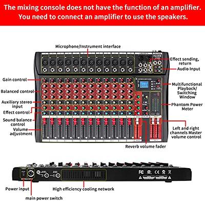 FULODE CT120S 12channel mixer audio,Console with Bluetooth USB, dj mixer,dj  equipment for Computer Recording Input, 48V Power, Beginners - Yahoo  Shopping