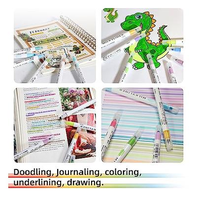 Highlighters Pastel Highlighter Marker Pen No Bleed Double Tip 6pcs Journal  Bible Planner Notes Marker Pen