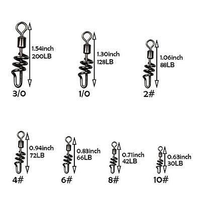 Laxygo 30pcs/Pack Cork Screw Swivel Fishing Swivel Snap Swirl