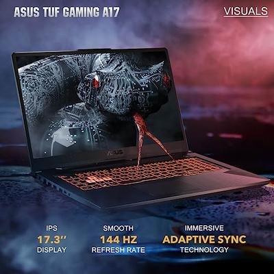  ASUS TUF Gaming A17 Gaming Laptop, 17.3” 144Hz FHD IPS-Type  Display, AMD Ryzen 5 4600H, GeForce GTX 1650, 8GB DDR4, 512GB PCIe SSD, RGB  Keyboard, Windows 11 Home, Bonfire Black Color