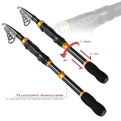 Sougayilang Telescopic Fishing Rod Reel Combos with Carbon Fiber Fishing  Pole Spinning Reels and Fishing Accessories for Travel