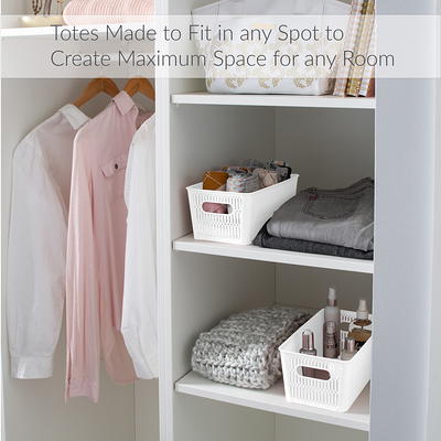 Simplify Slide 2 Stack It Storage Tote Baskets in Grey