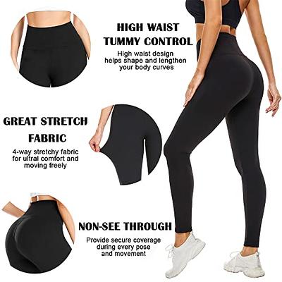 Buy 3 Pack Leggings for Women-No See-Through High Waisted Tummy Control  Yoga Pants Workout Running Legging