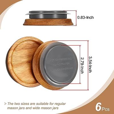 6pcs Stainless Steel Wide Mouth Mason Jar Lids with Straw Hole for