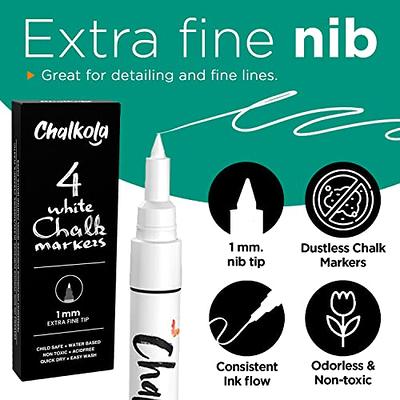 Neon Chalk Markers with 1mm Extra Fine Nib - Pack of 10 - Chalkola