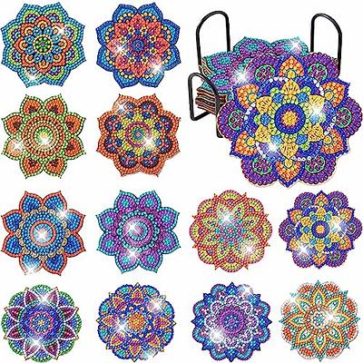 12pcs Diamond Painting Coasters Kit, Diamond Art Coasters with