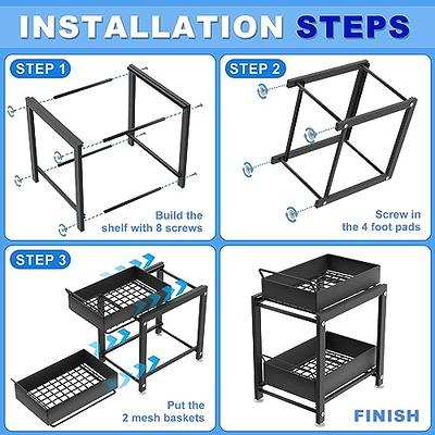 NUOYANG Pull Out Cabinet Organizer Under Sink Organizers and