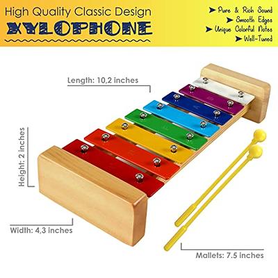 15 Note Metal Xylophone Music Instrument Toy Glockenspiel Xylophone for  Kids and Adult