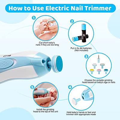 Baby Products Online - Bubos Electric Baby Nail Trimmer with 10 Grinding  Heads, Baby Safe Nail File with LED Light, Polish Grooming Kit for Newborn  Babies Toddlers - Kideno