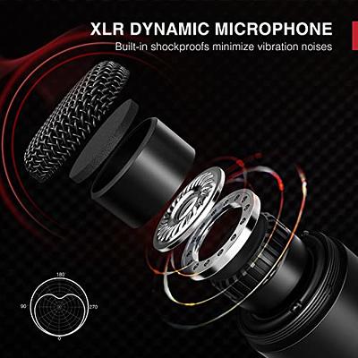  FIFINE XLR/USB Dynamic Microphone and Mic Arm Stand  Set,Cardioid Microphone with Mic Mute,Headphone Jack,Volume Control,Low  Profile Mic Stand with Cable Management for Vocal Streaming Game(K688+BM88W)  : Musical Instruments