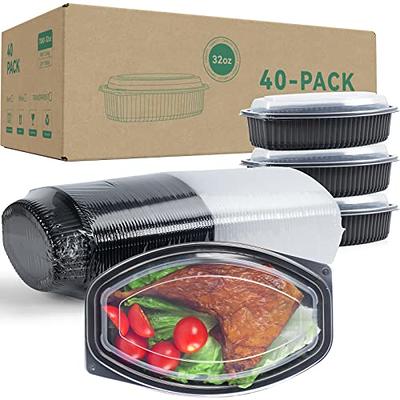 To Go Containers, 40 Pack (40 Trays + 40 Lids) 34oz BPA Free Reusable Bento  Box Shrink Wrap Machine Washable Meal Prep Container