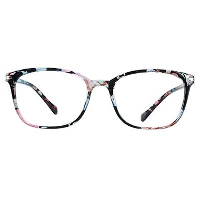  AIEYEZO Thick Frame Blue Light Glasses Men Women, Fashion  Square Computer Eyeglass Anti Eyestrain & Prevent Headache (Black + Brown)  : Health & Household