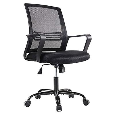 Hoffree Black Upholstered Mesh Ergonomic Home Task/Office Chair