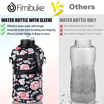 Fimibuke 32 oz Water Bottle with Sleeve - BPA Free Leakproof Sport