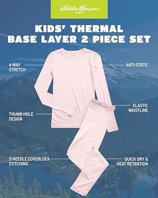 Eddie Bauer Boys and Girls Thermal Underwear Set - 2 Piece Performance Base  Layer Long Sleeve T-Shirt Top and Bottom (5-16), Size 7-8, Soft Pink -  Yahoo Shopping