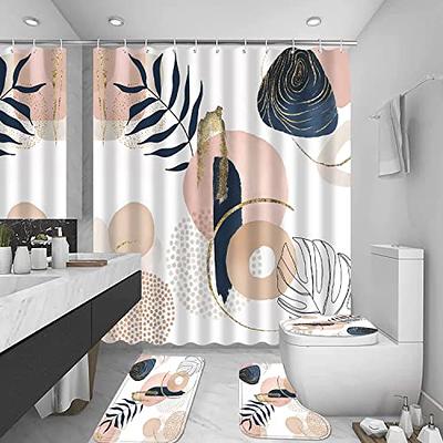 FZDHHY Abstract Mid Century Shower Curtain Set Floral Plant Neutral Bathroom  Minimalist Art Decor Waterproof Bathtub with Carpet Bath Mat Toilet Rugs -  Yahoo Shopping