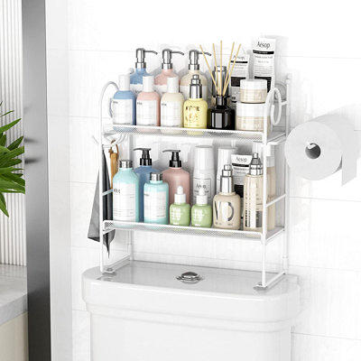 Metal Bathroom Shelves - Black or White Metal Finish