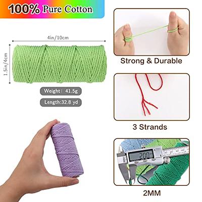 200 Yards of 2mm Macrame Cord for Crafts, White Cotton String for Gift  Wrapping, Bakers Twin for Wall Hanging, Plant Hangers, DIY Projects,  Gardening