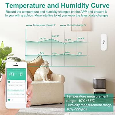 PHOVOLT WiFi Hygrometer Thermometer Sensor for Home, Indoor Outdoor  Wireless Temperature Humidity Sensor Monitor with Remote App Notification  Alert