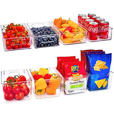 Sorbus Plastic Storage Bins Stackable Clear Pantry Organizer Box Bin  Containers for Organizing Kitchen Fridge, Food, Snack Pantry Cabinet,  Fruit, Vegetables, (Narrow - Pack of 6) 