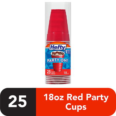 Hefty Party on Disposable Plastic Cups, Blue, 18 Ounce, 120 Count