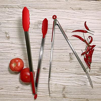 Platinum Silicone Tongs, Red