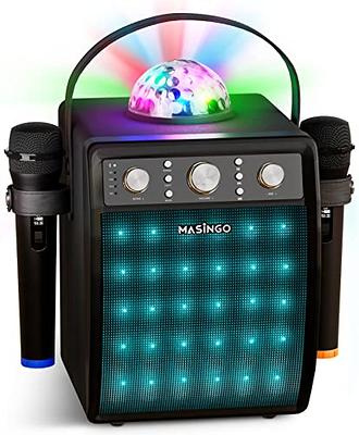 BIGASUO Karaoke Machine for Adults Kids with 2 UHF Wireless