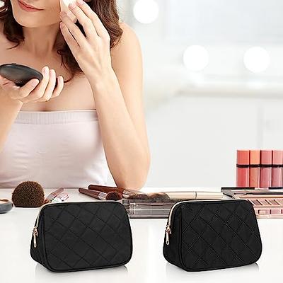 Waterproof Mini Makeup Bag Pouch for Purse,Small Cosmetic Travel Bag Pouch  Nylon Toiletry Organizers Bag for Women Girls,Cute Mini Zipper Pouch Preppy