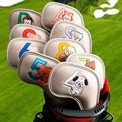 Tachiuwa 9Pcs Colorful Golf Iron Headcover Set Golf Club Head