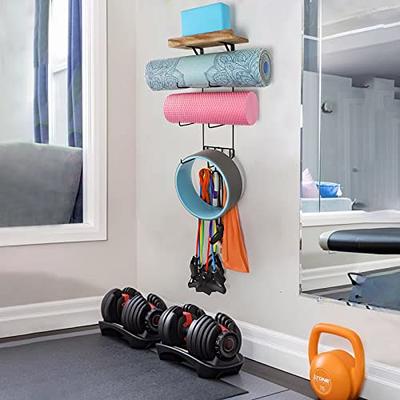 Wall Mount Yoga Mat Foam Roller and Towel Rack Hooks , Exercise