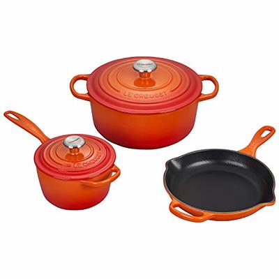 9 PC Enameled Cast Iron Cookware Set - Red