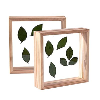 SWTHONY 2pcs 6x6 Wooden Picture Photo Frames Table Display Double